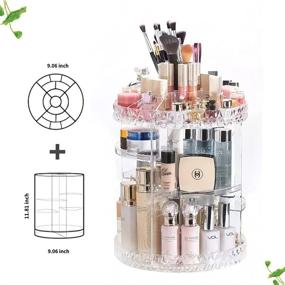 img 1 attached to 💎 Diamond Queen Style Twinkie Molly: 360° Adjustable Makeup Organizer with Large Capacity for Jewelry, Makeup Brushes, Lipsticks, and More – Cosmetic Storage Display Case