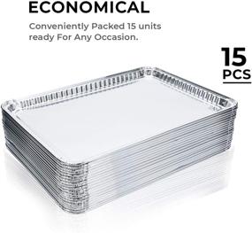 img 2 attached to 🍪 15-Pack Aluminum Cookie Sheets - Disposable Pans for Large Batches; Foil Baking Sheets (16"x11 1/4")