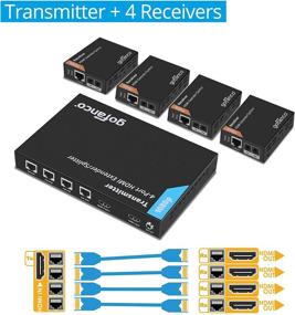 img 3 attached to 🔌 gofanco Пророчество 1x4 HDMI удлинитель-сплиттер 1080p по кабелю Ethernet Cat5e/Cat6/Cat7 с HDMI Loopout - длиной до 50 м/165 футов - Управление EDID, двунаправленное удаленное управление по ИК (4 порта)