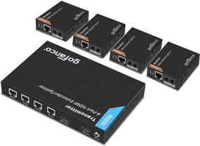 img 4 attached to 🔌 gofanco Пророчество 1x4 HDMI удлинитель-сплиттер 1080p по кабелю Ethernet Cat5e/Cat6/Cat7 с HDMI Loopout - длиной до 50 м/165 футов - Управление EDID, двунаправленное удаленное управление по ИК (4 порта)