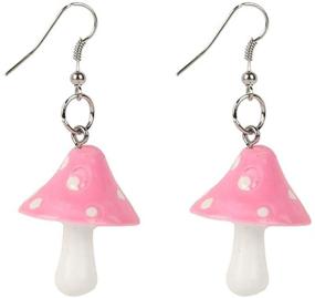 img 1 attached to 🍄 Colorful Mushroom Dangle Earrings Set - Fun Fruit Style, Perfect Birthday Gift for Women and Girls!