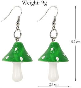 img 3 attached to 🍄 Colorful Mushroom Dangle Earrings Set - Fun Fruit Style, Perfect Birthday Gift for Women and Girls!