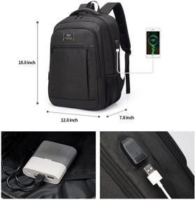 img 3 attached to 🎒 QINOL Travel Laptop Backpack: Anti-Theft Work Bookbags with USB Charging Port | Water Resistant 15.6 Inch College Computer Bag for Men Women (Black)