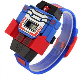 img 2 attached to 🐝 Vibrant Transformer Bumblebee Cartoon Digital PU Watch for Kids