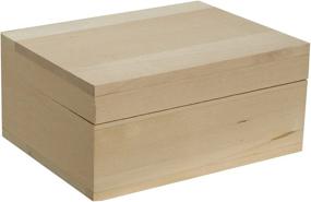 img 4 attached to 🔲 Versatile Unfinished Wooden Box with Hinged Lid - Ideal for Crafts, Hobbies, Storage & Home Décor