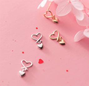 img 2 attached to 💖 SLUYNZ Tiny Love Heart Studs Earrings: 925 Sterling Silver Heart Earrings for Women and Teen Girls