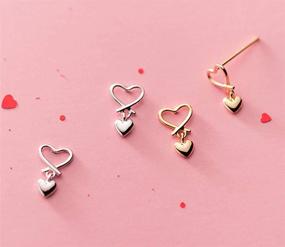 img 3 attached to 💖 SLUYNZ Tiny Love Heart Studs Earrings: 925 Sterling Silver Heart Earrings for Women and Teen Girls