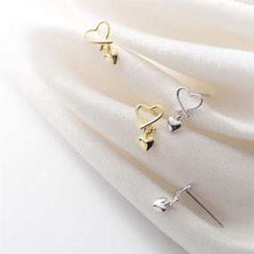 img 1 attached to 💖 SLUYNZ Tiny Love Heart Studs Earrings: 925 Sterling Silver Heart Earrings for Women and Teen Girls