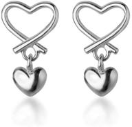 💖 sluynz tiny love heart studs earrings: 925 sterling silver heart earrings for women and teen girls logo