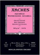 🎨 arches 400014958 блок акварельной бумаги, горячая прессовка: идеально подходит для художественных шедевров, размер 10" x 14 логотип