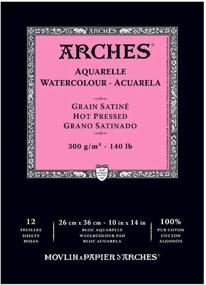 img 4 attached to 🎨 Arches 400014958 Watercolor Pad, Hot Press: Ideal for Artistic Masterpieces, Size 10" x 14