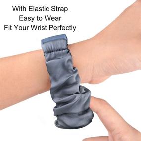 img 2 attached to 👩 Soft Scrunchie Elastic Bands Compatible with Fitbit Charge 4/3/3 SE for Women and Men - Grey (Small/Large)