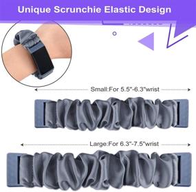 img 1 attached to 👩 Soft Scrunchie Elastic Bands Compatible with Fitbit Charge 4/3/3 SE for Women and Men - Grey (Small/Large)