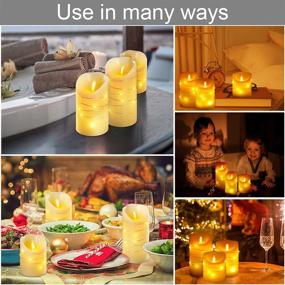 img 3 attached to 🕯️ Flameless Candles with Starlight String, Remote Control, and Timer Function – Set of 3 LED Dancing Flame Candles