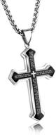 layered necklace crucifix stainless religious logo