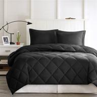 🛌 black reversible all season down alternative comforter set with 3m stain release technology - madison park larkspur, full/queen size logo