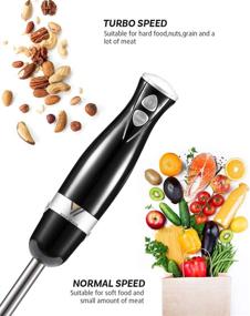 img 1 attached to 🥣 300 Watt 2-Speed Immersion Hand Blender with Detachable 304 Stainless Steel Stick Blender, Whisk, and Chopper - Ideal for Pureeing Baby Food, Soups, Juices - BPA Free