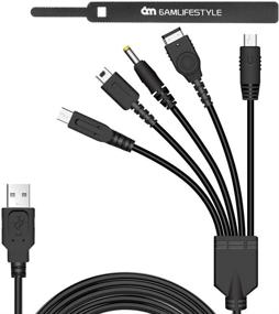 img 4 attached to Multi-functional 5 in 1 USB Charger Cable for Nintendo DS Lite/Wii U/New 3DS (XL/LL), 3DS (XL/LL), 2DS, DSi (XL/LL), NDS/Gameboy Advance SP, PSP 1000 2000 3000 | Convenient USB Charging Cord with Cable Tie