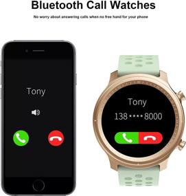 img 3 attached to Умные часы с функцией Bluetooth вызова для женщин и мужчин, совместимы с Android, IPhone и IOS - Smart Watch с функцией отслеживания фитнеса, настраиваемым циферблатом, активностью и сенсорным экраном, водонепроницаемый по стандарту IP67 (светло-зеленые)...