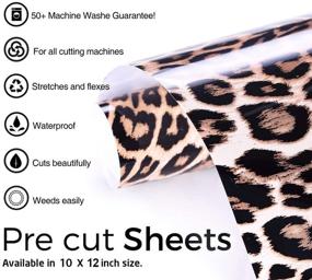 img 1 attached to 🐆 Stylish Cheetah Print HTV Leopard Vinyl for DIY Clothing, Bags, and Craft - Set of 6 Animal Print Heat Transfer Vinyl Sheets