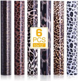 img 4 attached to 🐆 Stylish Cheetah Print HTV Leopard Vinyl for DIY Clothing, Bags, and Craft - Set of 6 Animal Print Heat Transfer Vinyl Sheets