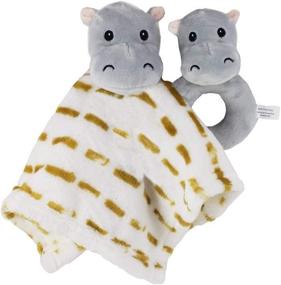 img 1 attached to 🦛 Lila & Jack Baby Lovey - Security Blanket & Stuffed Plush Animal, Soft Toy - Baby & Toddler Security Blanket Set (Hippo, Lovey Rattle)