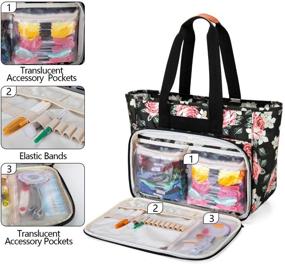 img 2 attached to YARWO Cross Stitch Kit for Adults - Embroidery Set with Organizer, Black Peony Design (Patented), Perfect for Beginners