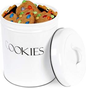 img 4 attached to 🍪 Outshine White Vintage Farmhouse Cookie Jar: Airtight Storage for Cookies, Biscuits & Snacks - Perfect Gift for Housewarming, Birthday, Wedding & Christmas!