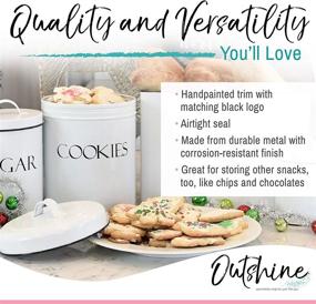 img 1 attached to 🍪 Outshine White Vintage Farmhouse Cookie Jar: Airtight Storage for Cookies, Biscuits & Snacks - Perfect Gift for Housewarming, Birthday, Wedding & Christmas!