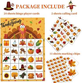 img 3 attached to 🍁 Thanksgiving Bingo Game - Fall themed Bingo Cards for Kids, 24 Players - Autumn Bingo Cards Game perfect for Thanksgiving Party, School Classroom and Family Activities - Thanksgiving Party Favors