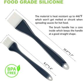 img 2 attached to 🍽️ 2-Piece Heat Resistant Silicone Basting Brush Set for Cooking, BBQ, Grilling, Baking, Marinating, and Desserts – Dishwasher Safe