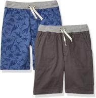 👦 amazon essentials boys' clothing 2 pack: pull-on woven shorts - comfortable and stylish logo