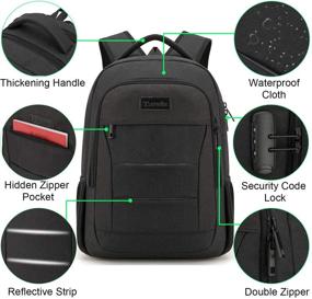 img 2 attached to 🎒 Tzowla 17.3 Inch Extra Large Travel Laptop Backpack - Durable, Water Resistant, Anti-Theft, USB Charging Port and Lock - Ideal Computer Business Bookbag for Women Men, College School Gift - Black