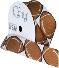 img 3 attached to 🏈 Offray 922156 7/8" Wide Football Grosgrain Ribbon - 3 Yards