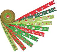 🎁 isuperb 22yards 9/10’’ christmas ribbon: santa claus gloves pattern, multicolor gift wrap ribbon - 10x 2-1/2 yds logo