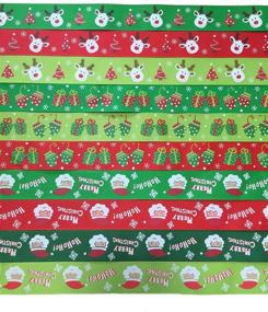 img 3 attached to 🎁 iSuperb 22Yards 9/10’’ Christmas Ribbon: Santa Claus Gloves Pattern, Multicolor Gift Wrap Ribbon - 10x 2-1/2 Yds