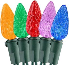 img 3 attached to 🎄 HAYATA C6 Bulbs Christmas Lights 50 LED 16ft Strawberry String Light - Fairy Lighting for Outdoor, Indoor, Garden, Patio, Party, Home, Holiday, Garland, Christmas Tree Decorations (C6-Multi Color): Enhance Your Holiday Spirit with Vibrant and Durable Christmas Lights!