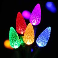 🎄 hayata c6 bulbs christmas lights 50 led 16ft strawberry string light - fairy lighting for outdoor, indoor, garden, patio, party, home, holiday, garland, christmas tree decorations (c6-multi color): enhance your holiday spirit with vibrant and durable christmas lights! logo