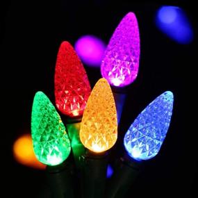 img 4 attached to 🎄 HAYATA C6 Bulbs Christmas Lights 50 LED 16ft Strawberry String Light - Fairy Lighting for Outdoor, Indoor, Garden, Patio, Party, Home, Holiday, Garland, Christmas Tree Decorations (C6-Multi Color): Enhance Your Holiday Spirit with Vibrant and Durable Christmas Lights!