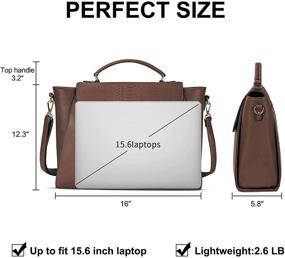 img 1 attached to 👜 Stylish 15.6 Inch Laptop Bag for Women: Professional Briefcase Messenger Tote for Office, Travel, College - Coffee