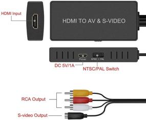 img 2 attached to Конвертер-адаптер HDMI в SVideo с поддержкой звука L/R и видео, совместимый с разрешением 1080P, подходит для PS3/PS4, Xbox, Fire Stick, Roku, Blu-Ray Player, VHS, VCR, DVD, STB, камеры и других устройств.