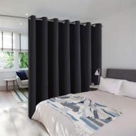 nicetown room divider curtain screen partition, thermal blackout patio 🔳 door panel, sliding door insulated curtain - black, 12.5ft x 8ft logo