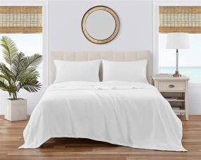 img 4 attached to 🌊 Coastal White Cotton Queen Blanket by Tommy Bahama