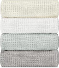 img 1 attached to 🌊 Coastal White Cotton Queen Blanket by Tommy Bahama