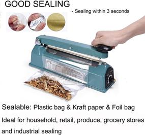 img 2 attached to 🔥 COFOETLN Impulse Heat Sealer: 8 inch Poly Bag Sealing Machine for Food & PE PP Bags with 2 Heating Wires