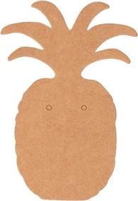 img 1 attached to 🍍 Карточки для сережек из крафт-бумаги в форме ананаса - держатель на 300 штук для сережек, серьг-гвоздиков, коричневый, 1.75 x 2.5 дюйма
