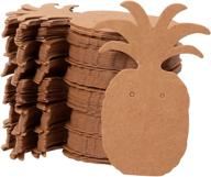 🍍 карточки для сережек из крафт-бумаги в форме ананаса - держатель на 300 штук для сережек, серьг-гвоздиков, коричневый, 1.75 x 2.5 дюйма логотип