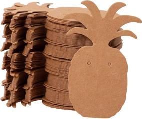 img 4 attached to 🍍 Карточки для сережек из крафт-бумаги в форме ананаса - держатель на 300 штук для сережек, серьг-гвоздиков, коричневый, 1.75 x 2.5 дюйма