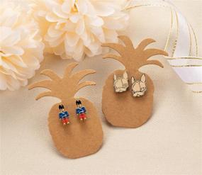 img 3 attached to 🍍 Pineapple Shaped Kraft Paper Earring Cards – 300-Pack Holder for Earrings, Ear Studs, Brown, 1.75 x 2.5 Inches