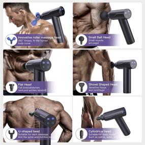 img 3 attached to 🔫 Massage Gun for Athletes - Deep Tissue Percussion Massage Gun with 6 Updated Massage Heads, 20 Adjustable Speeds for Muscle Soreness and Stiffness Relief